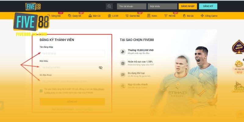 Hướng dẫn chi tiết cách đăng ký Five88 nhanh nhất