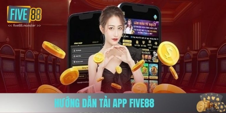 Quy trình tải app FIVE88 gồm 4 bước đơn giản: truy cập trang chính thức hoặc quét mã QR
